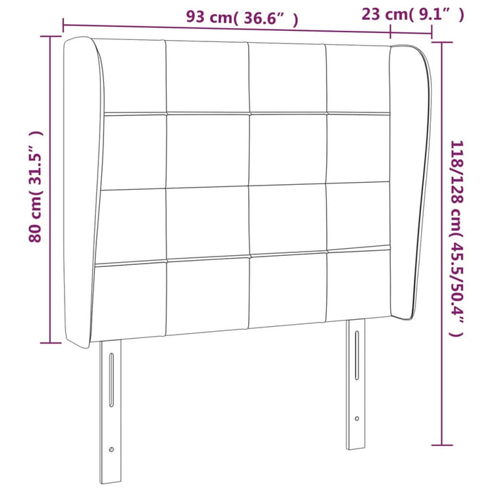 Tăblie de pat cu aripioare, albastru, 93x23x118/128 cm, textil - WALTI WALTI