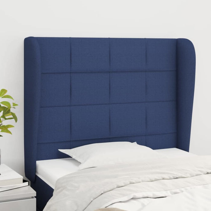 Tăblie de pat cu aripioare, albastru, 93x23x118/128 cm, textil - WALTI WALTI