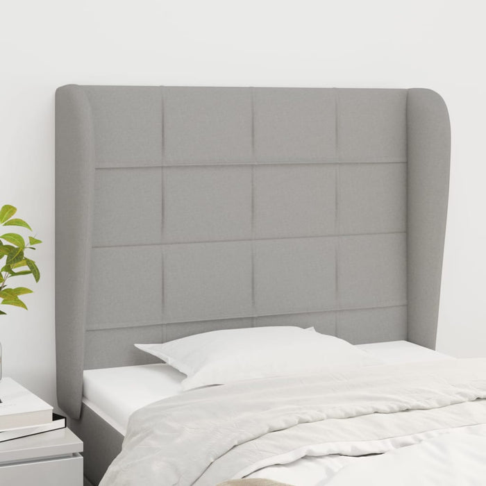 Tăblie de pat cu aripioare gri deschis 103x23x118/128 cm textil - WALTI WALTI