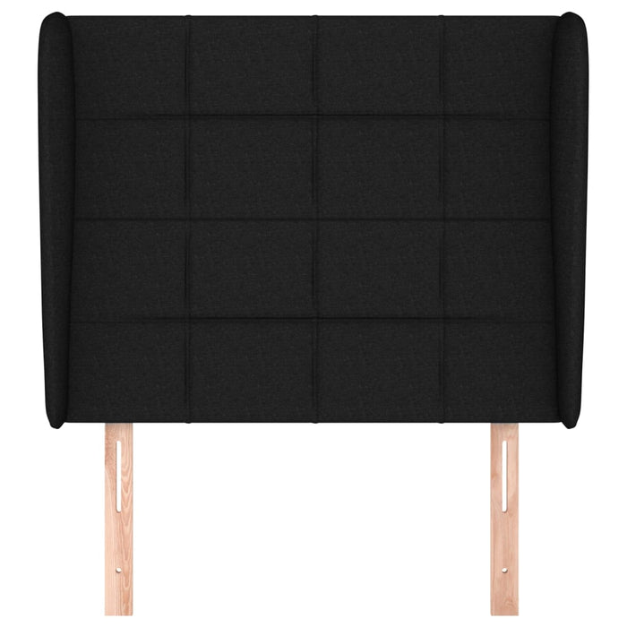 Tăblie de pat cu aripioare, negru, 103x23x118/128 cm, textil - WALTI WALTI
