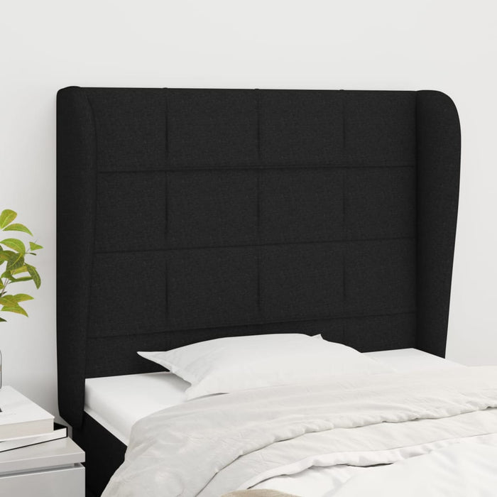 Tăblie de pat cu aripioare, negru, 103x23x118/128 cm, textil - WALTI WALTI
