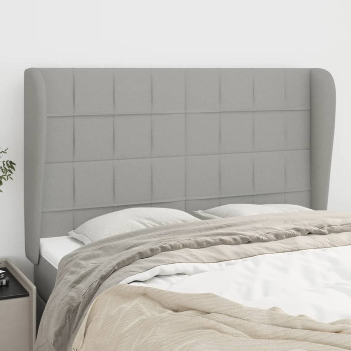 Tăblie de pat cu aripioare gri deschis 147x23x118/128 cm textil - WALTI WALTI