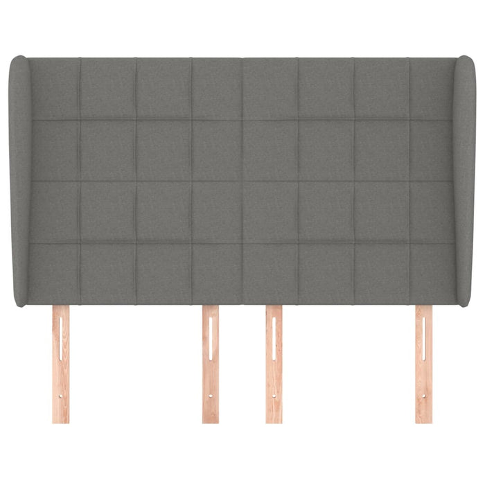 Tăblie de pat cu aripioare gri închis 147x23x118/128 cm textil - WALTI WALTI