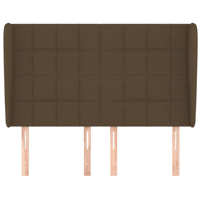 Tăblie de pat cu aripioare maro închis 147x23x118/128 cm textil - WALTI WALTI
