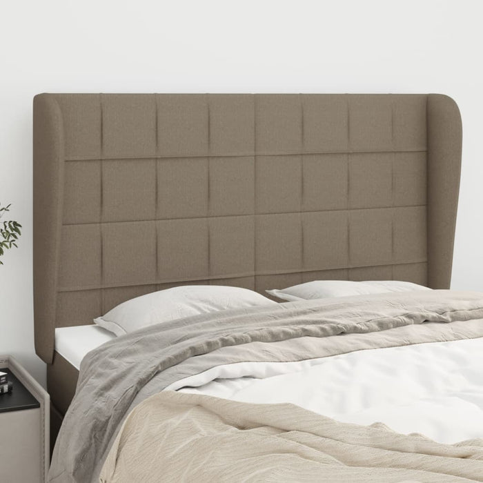 Tăblie de pat cu aripioare gri taupe 147x23x118/128 cm textil - WALTI WALTI