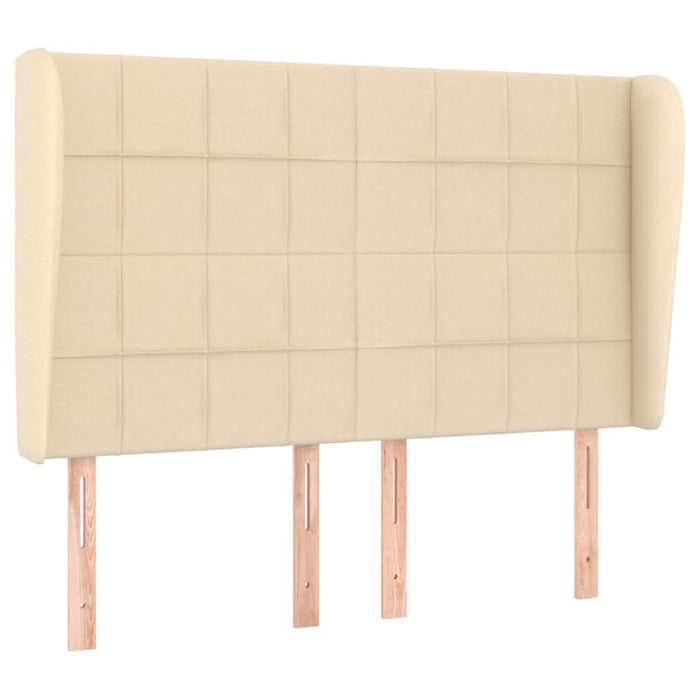 Tăblie de pat cu aripioare, crem, 147x23x118/128 cm, textil - WALTI WALTI