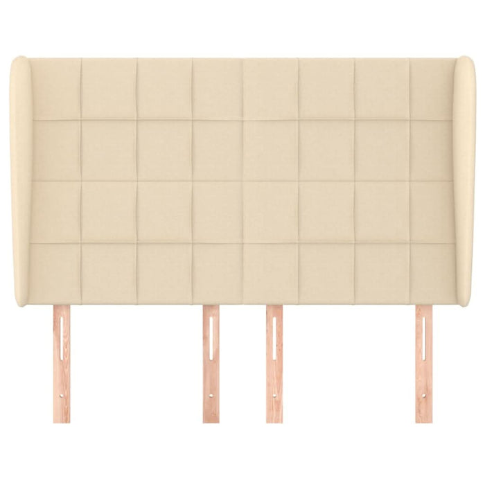 Tăblie de pat cu aripioare, crem, 147x23x118/128 cm, textil - WALTI WALTI
