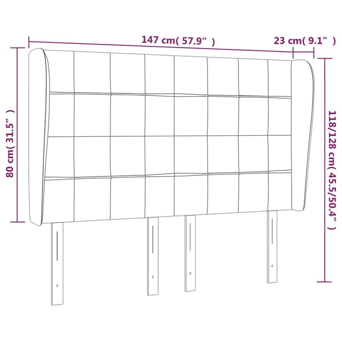 Tăblie de pat cu aripioare, crem, 147x23x118/128 cm, textil - WALTI WALTI