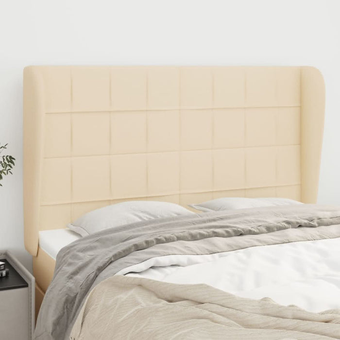 Tăblie de pat cu aripioare, crem, 147x23x118/128 cm, textil - WALTI WALTI