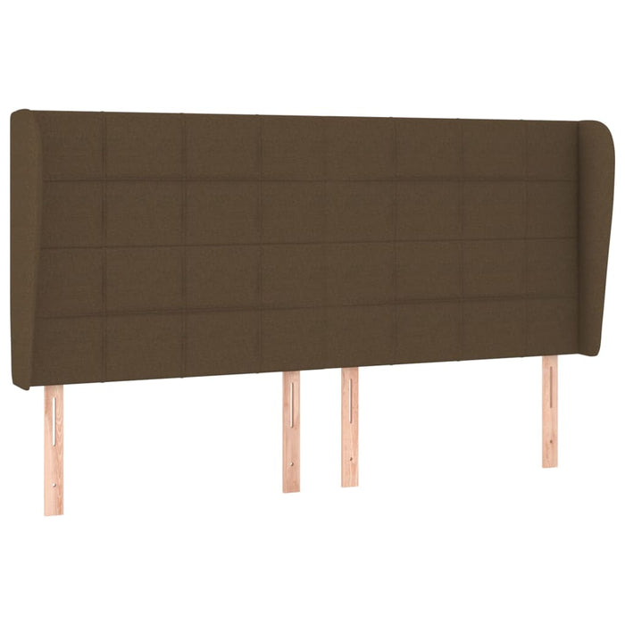 Tăblie de pat cu aripioare maro închis 163x23x118/128 cm textil WALTI