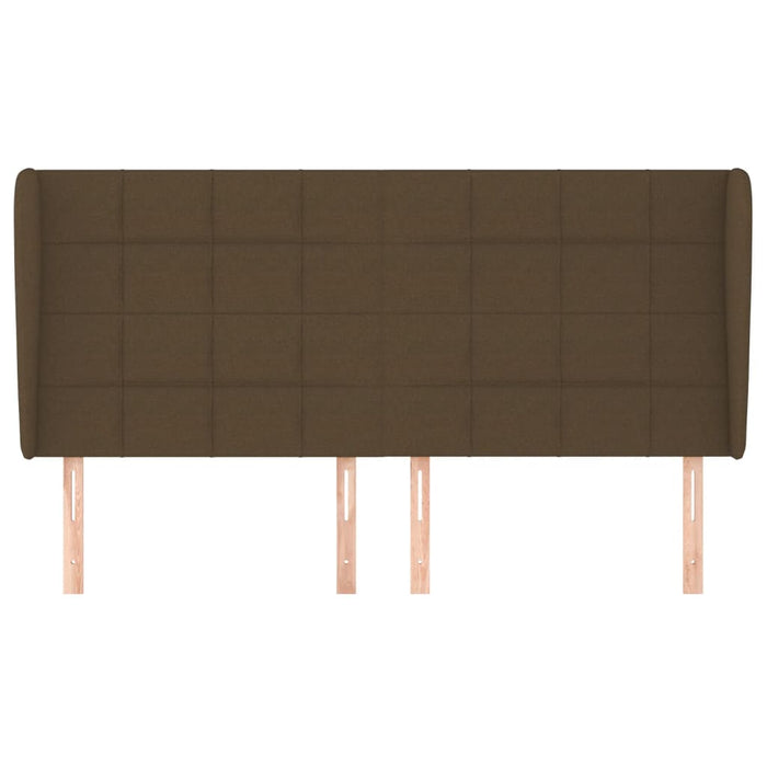 Tăblie de pat cu aripioare maro închis 163x23x118/128 cm textil WALTI