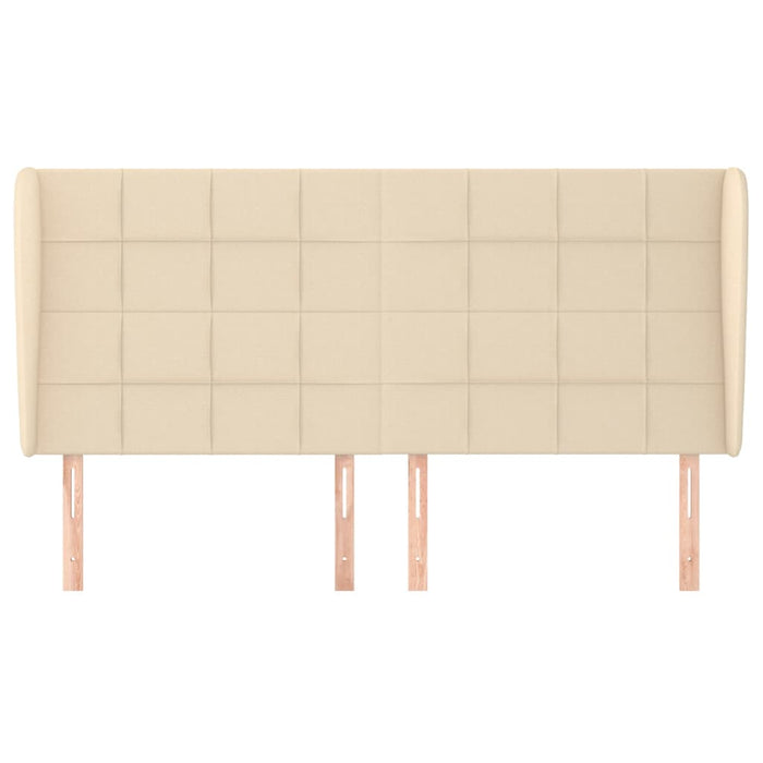 Tăblie de pat cu aripioare, crem, 163x23x118/128 cm, textil - WALTI WALTI
