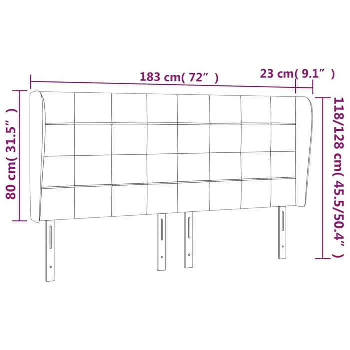 Tăblie de pat cu aripioare gri deschis 183x23x118/128 cm textil - WALTI WALTI