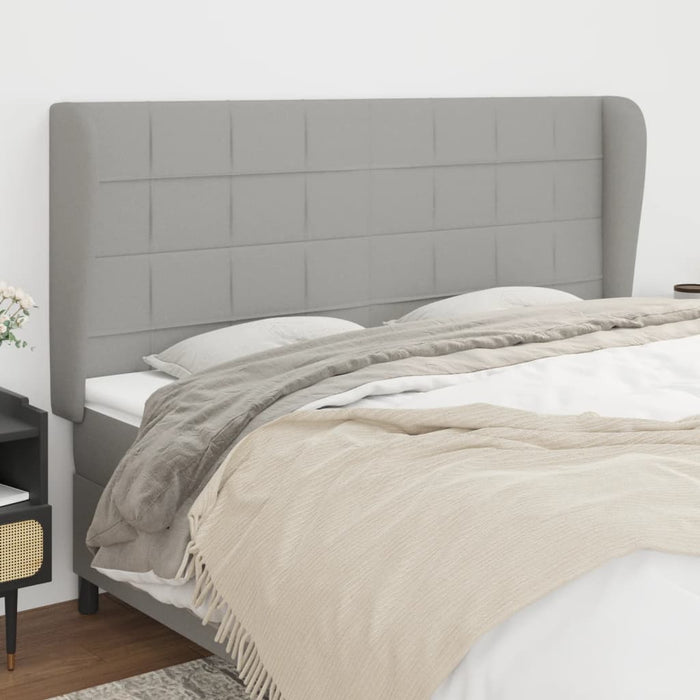 Tăblie de pat cu aripioare gri deschis 183x23x118/128 cm textil - WALTI WALTI