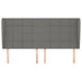 Tăblie de pat cu aripioare gri închis 183x23x118/128 cm textil - WALTI WALTI