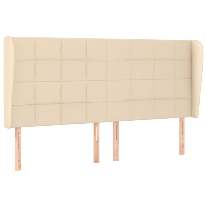 Tăblie de pat cu aripioare, crem, 183x23x118/128 cm, textil WALTI