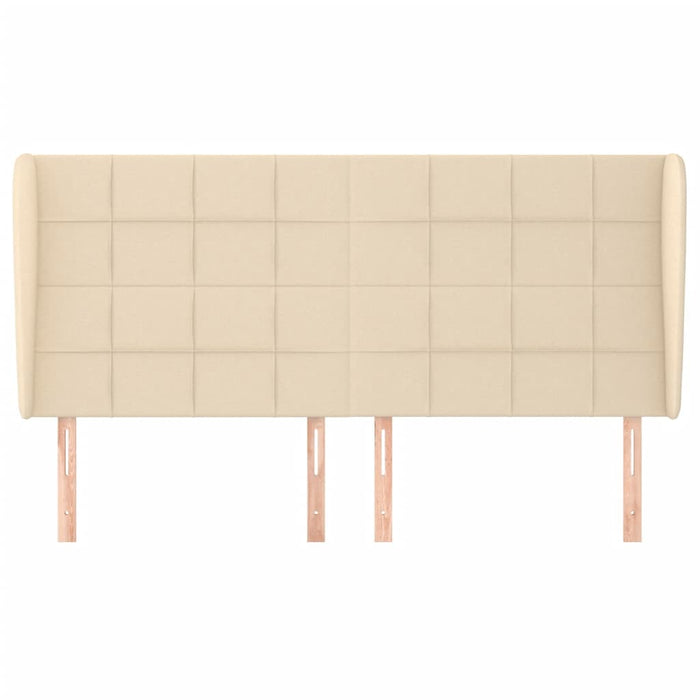 Tăblie de pat cu aripioare, crem, 183x23x118/128 cm, textil WALTI