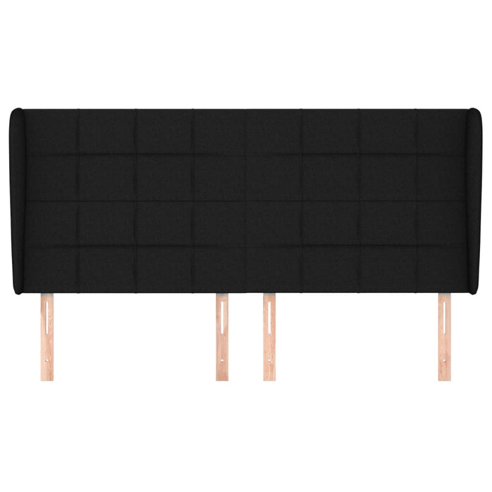 Tăblie de pat cu aripioare, negru, 203x23x118/128 cm, textil - WALTI WALTI