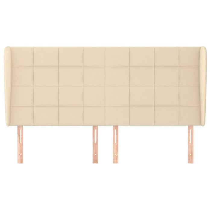 Tăblie de pat cu aripioare, crem, 203x23x118/128 cm, textil - WALTI WALTI