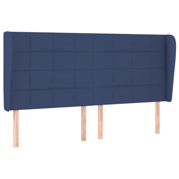 Tăblie de pat cu aripioare, albastru, 203x23x118/128 cm, textil - WALTI WALTI