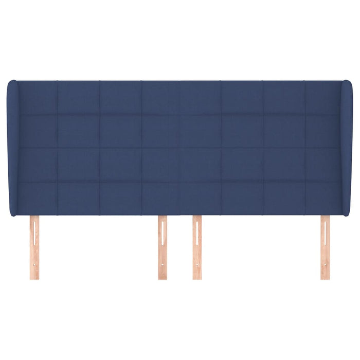 Tăblie de pat cu aripioare, albastru, 203x23x118/128 cm, textil - WALTI WALTI