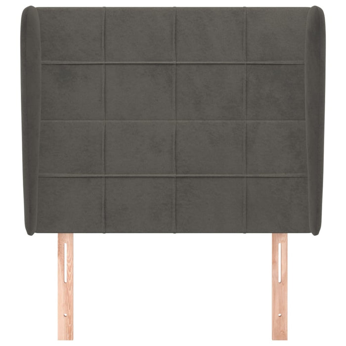 Tăblie de pat cu aripioare gri închis 83x23x118/128 cm catifea WALTI