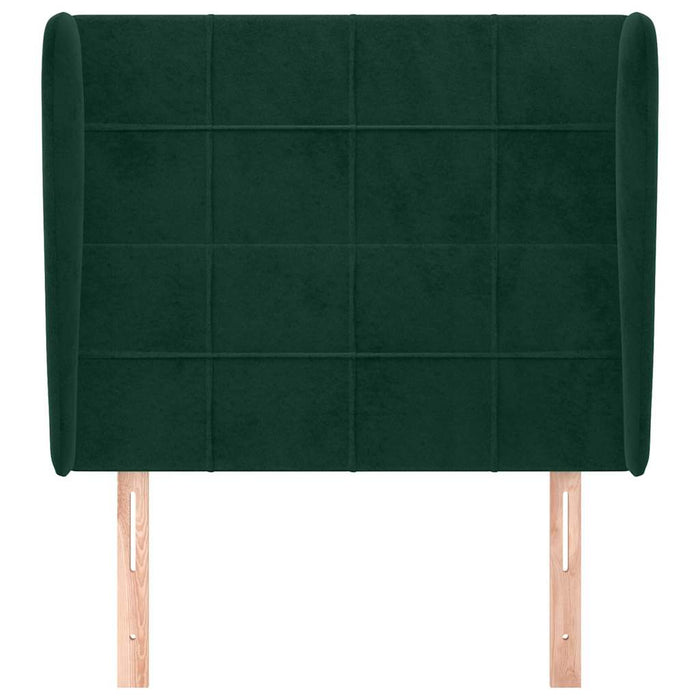 Tăblie pat cu aripioare verde închis 83x23x118/128 cm catifea WALTI