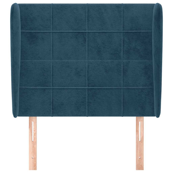 Tăblie pat cu aripioare albastru închis 83x23x118/128cm catifea WALTI