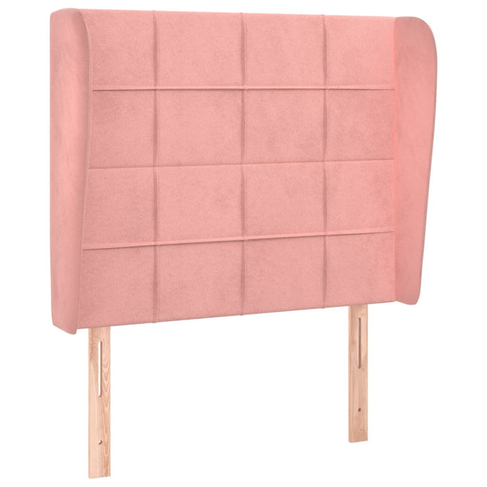 Tăblie de pat cu aripioare, roz, 83x23x118/128 cm, catifea WALTI