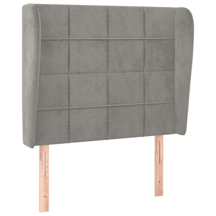 Tăblie de pat cu aripioare gri deschis 93x23x118/128 cm catifea WALTI
