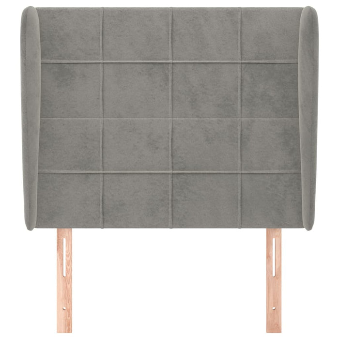 Tăblie de pat cu aripioare gri deschis 93x23x118/128 cm catifea WALTI