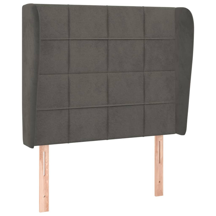 Tăblie de pat cu aripioare gri închis 93x23x118/128 cm catifea WALTI