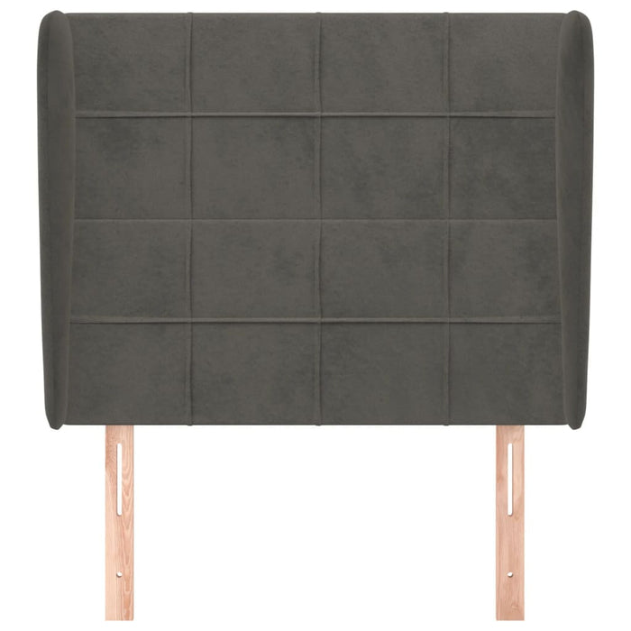 Tăblie de pat cu aripioare gri închis 93x23x118/128 cm catifea WALTI
