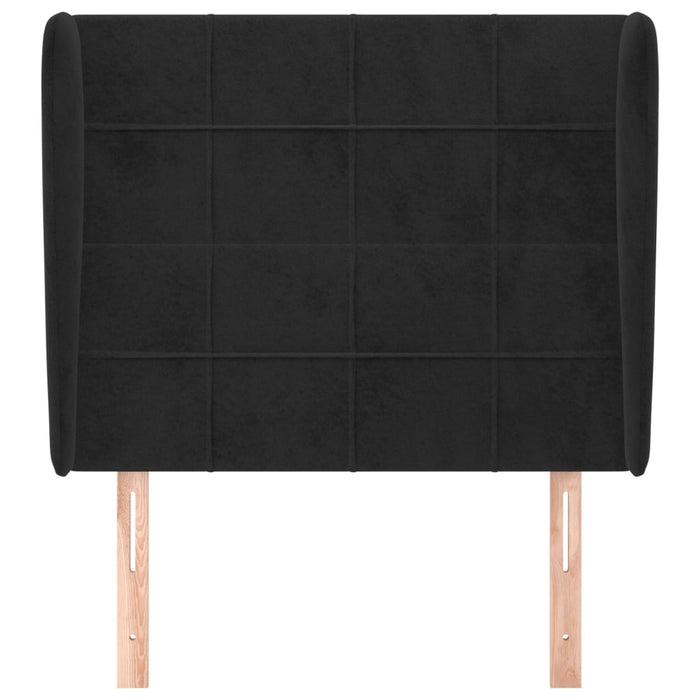 Tăblie de pat cu aripioare, negru, 93x23x118/128 cm, catifea - WALTI WALTI