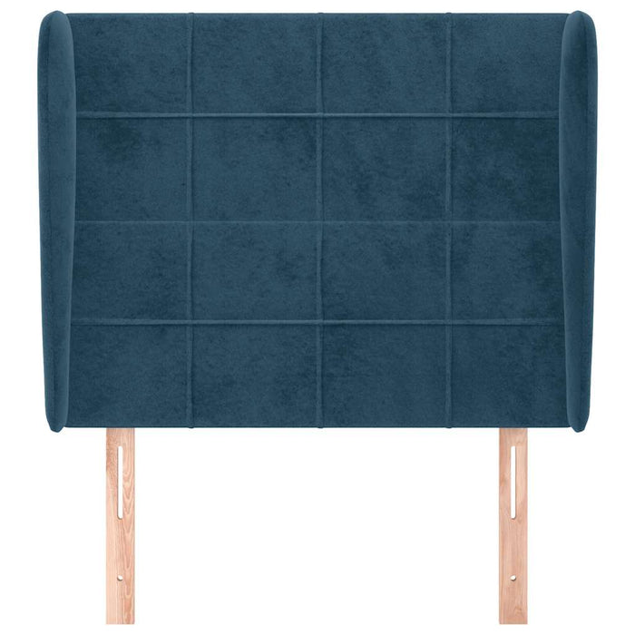 Tăblie pat cu aripioare albastru închis 93x23x118/128cm catifea - WALTI WALTI