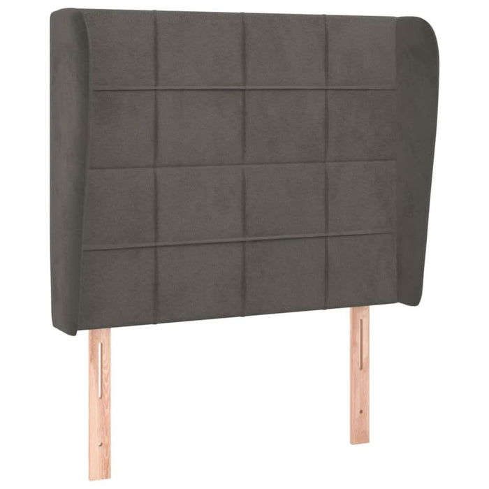 Tăblie de pat cu aripioare gri închis 103x23x118/128 cm catifea - WALTI WALTI