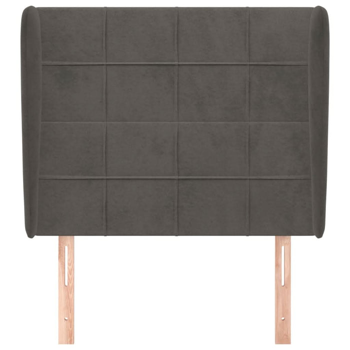 Tăblie de pat cu aripioare gri închis 103x23x118/128 cm catifea - WALTI WALTI