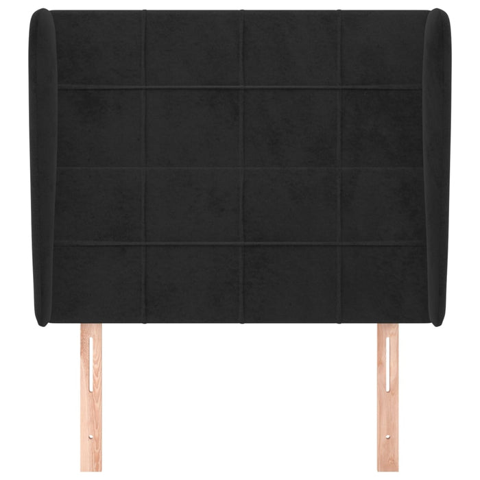 Tăblie de pat cu aripioare, negru, 103x23x118/128 cm, catifea - WALTI WALTI