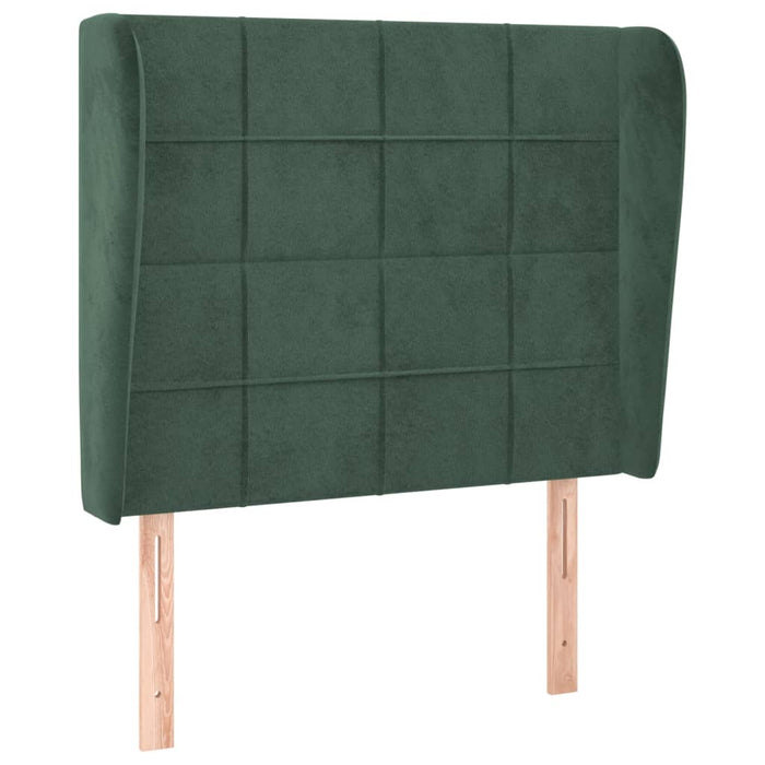 Tăblie pat cu aripioare verde închis 103x23x118/128 cm catifea - WALTI WALTI