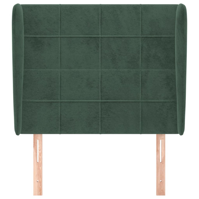 Tăblie pat cu aripioare verde închis 103x23x118/128 cm catifea - WALTI WALTI