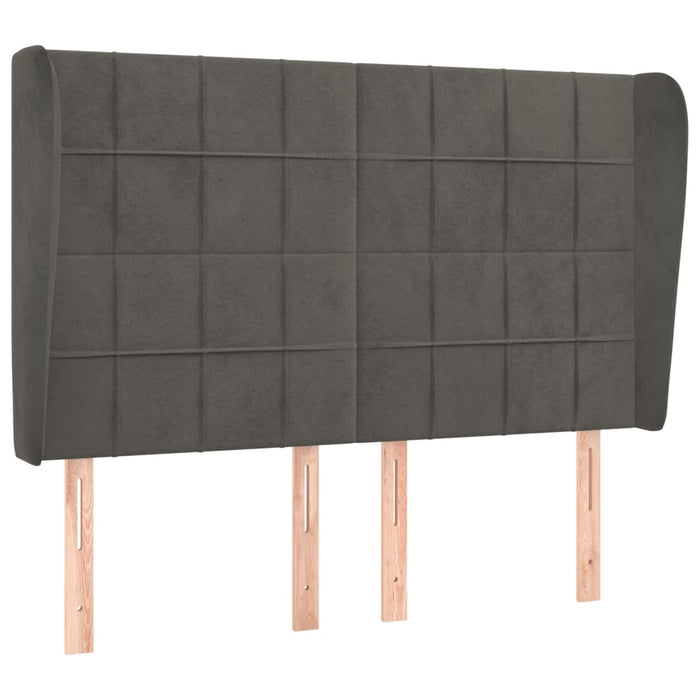 Tăblie de pat cu aripioare gri închis 147x23x118/128 cm catifea - WALTI WALTI