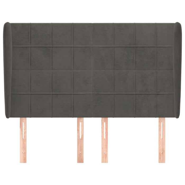 Tăblie de pat cu aripioare gri închis 147x23x118/128 cm catifea - WALTI WALTI