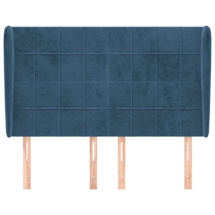 Tăblie pat cu urechi albastru închis 147x23x118/128 cm catifea - WALTI WALTI