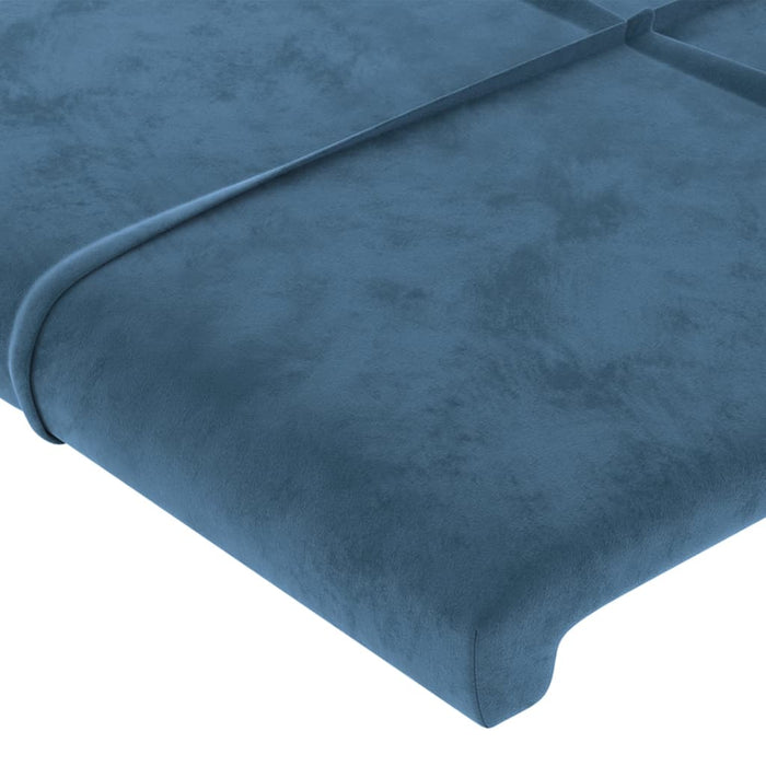 Tăblie pat cu urechi albastru închis 147x23x118/128 cm catifea - WALTI WALTI