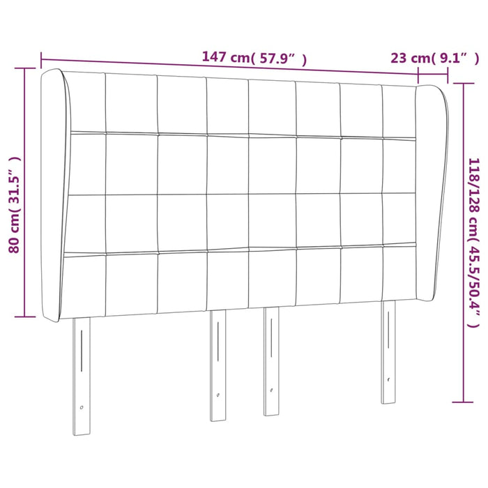 Tăblie pat cu urechi albastru închis 147x23x118/128 cm catifea - WALTI WALTI