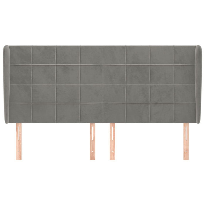 Tăblie de pat cu aripioare gri deschis 163x23x118/128cm catifea - WALTI WALTI