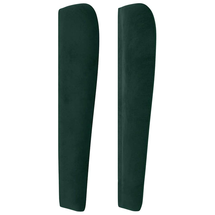 Tăblie pat cu aripioare verde închis 163x23x118/128 cm catifea WALTI