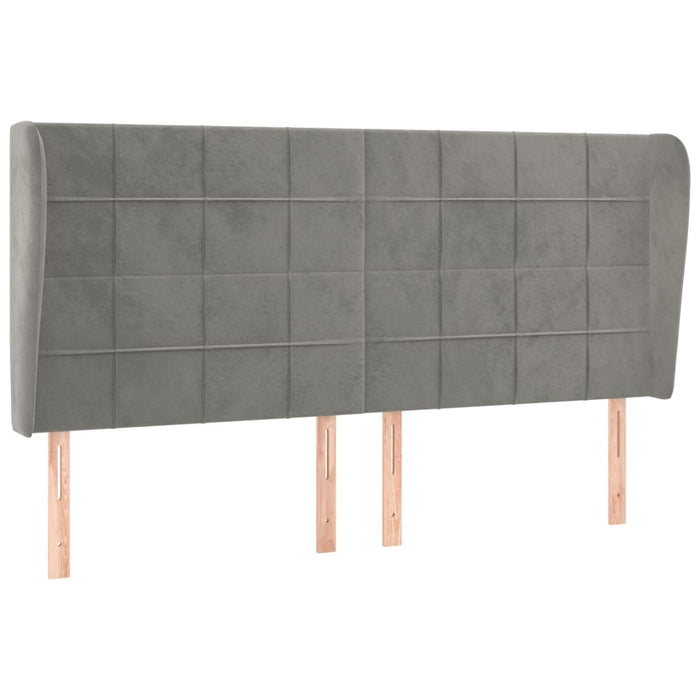 Tăblie de pat cu aripioare gri deschis 183x23x118/128cm catifea - WALTI WALTI