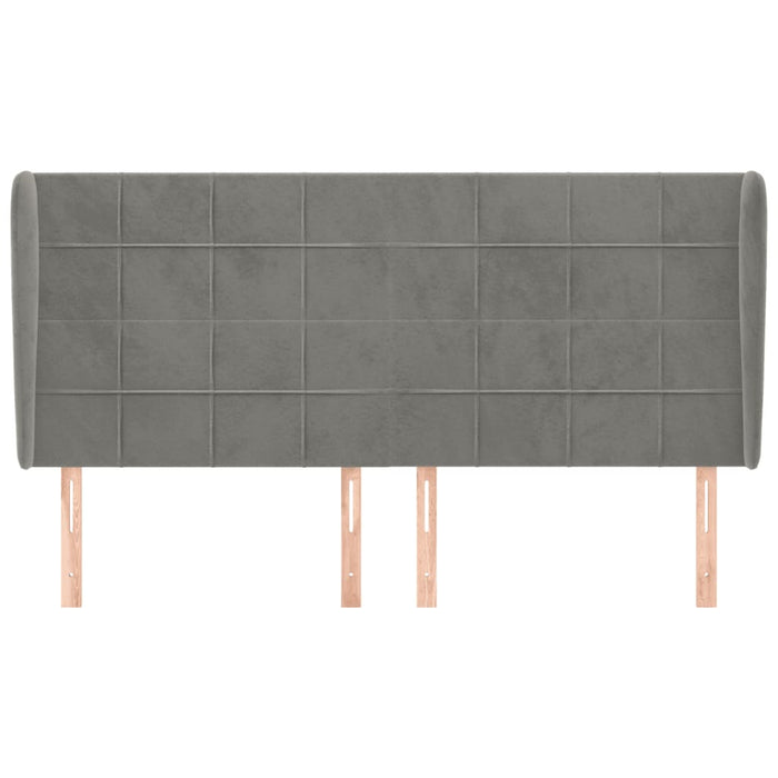 Tăblie de pat cu aripioare gri deschis 183x23x118/128cm catifea - WALTI WALTI