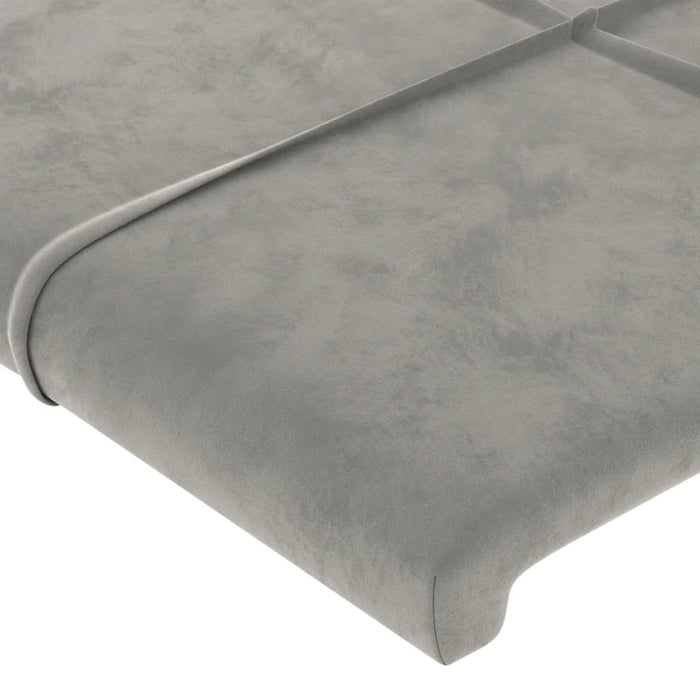 Tăblie de pat cu aripioare gri deschis 183x23x118/128cm catifea - WALTI WALTI